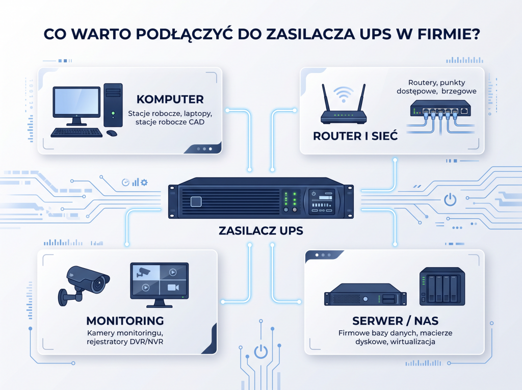 Co podłączyć do UPS-a w firmie
